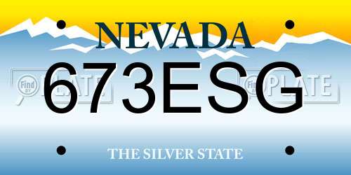 673ESG Nevada License Plate