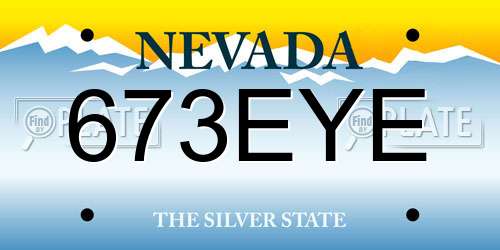 673EYE Nevada License Plate