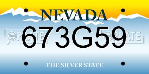 673G59 Nevada License Plate