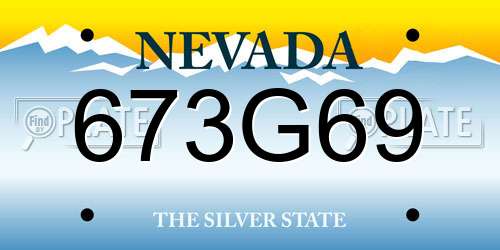 673G69 Nevada License Plate