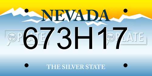 673H17 Nevada License Plate