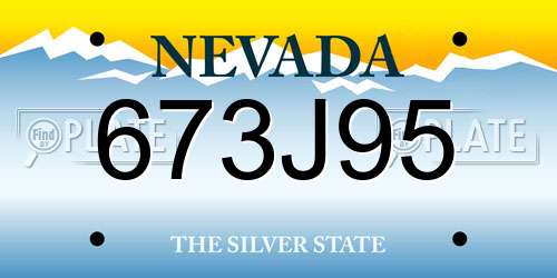 673J95 Nevada License Plate