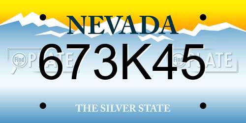 673K45 Nevada License Plate