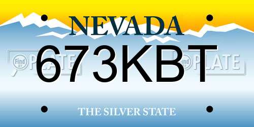673KBT Nevada License Plate