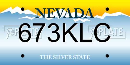 673KLC Nevada License Plate