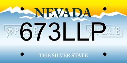 673LLP Nevada License Plate