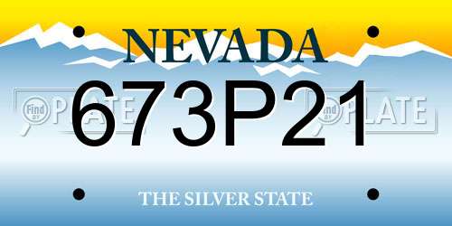 673P21 Nevada License Plate