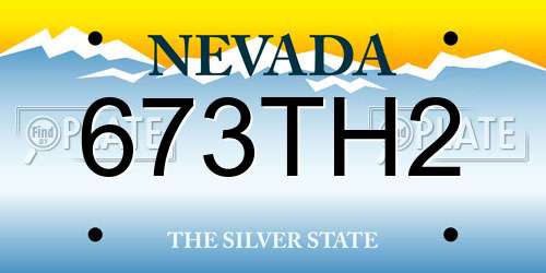 673TH2 Nevada License Plate