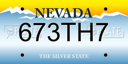 673TH7 Nevada License Plate