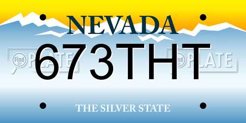 673THT Nevada License Plate