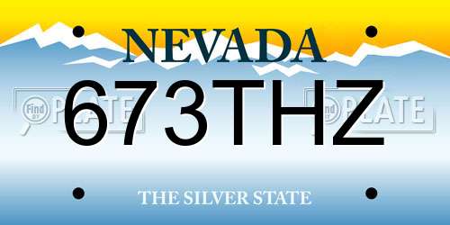 673THZ Nevada License Plate