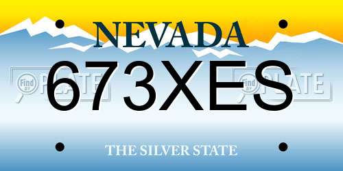 673XES Nevada License Plate