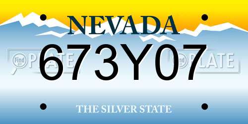 673Y07 Nevada License Plate