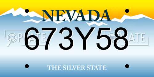 673Y58 Nevada License Plate