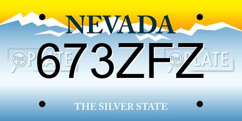 673ZFZ Nevada License Plate