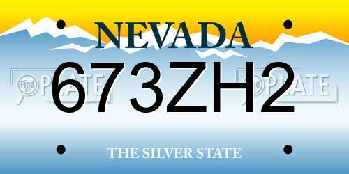 673ZH2 Nevada License Plate