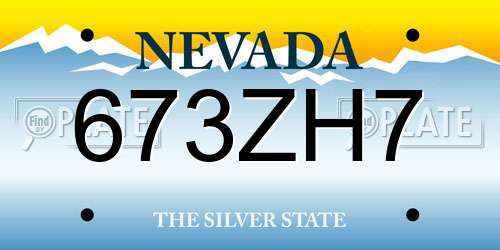 673ZH7 Nevada License Plate