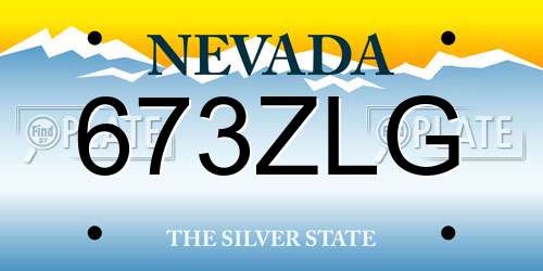 673ZLG Nevada License Plate