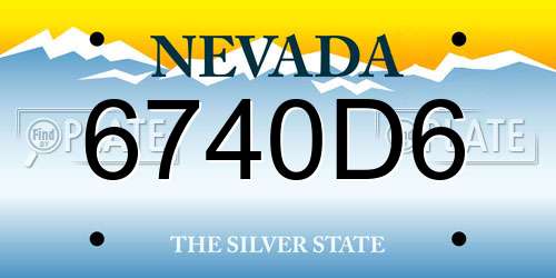 6740D6 Nevada License Plate