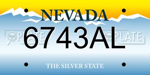 6743AL Nevada License Plate
