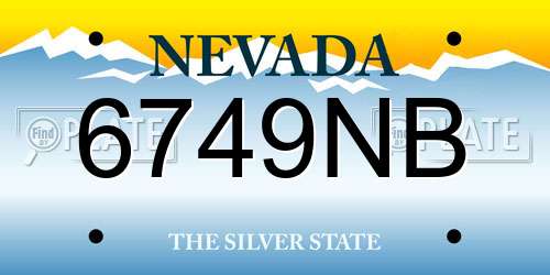 6749NB Nevada License Plate