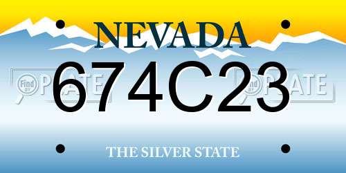 674C23 Nevada License Plate