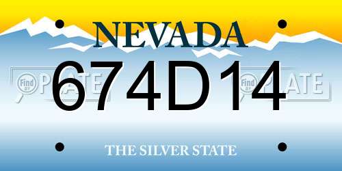 674D14 Nevada License Plate