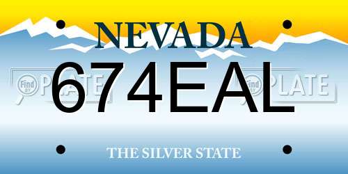 674EAL Nevada License Plate