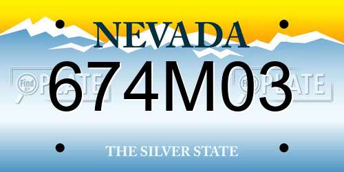 674M03 Nevada License Plate
