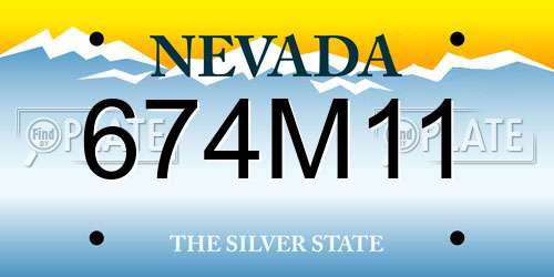 674M11 Nevada License Plate