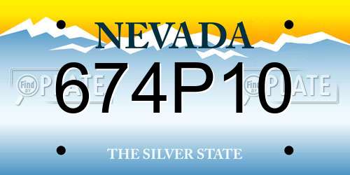 674P10 Nevada License Plate