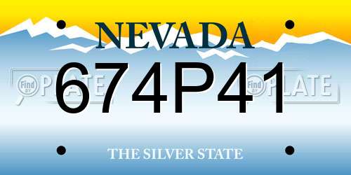 674P41 Nevada License Plate