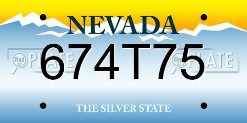 674T75 Nevada License Plate