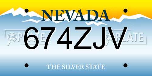 674ZJV Nevada License Plate
