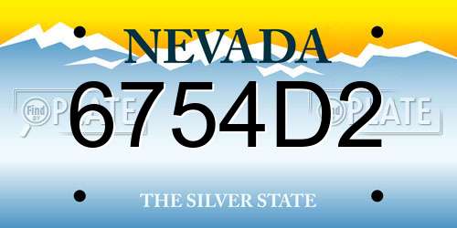 6754D2 Nevada License Plate