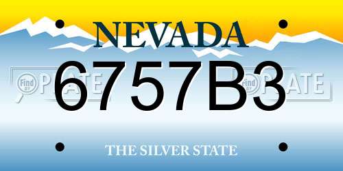 6757B3 Nevada License Plate