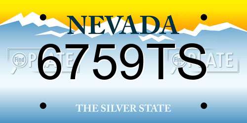 6759TS Nevada License Plate