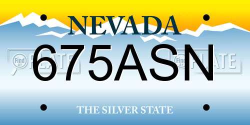 675ASN Nevada License Plate