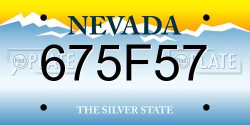 675F57 Nevada License Plate