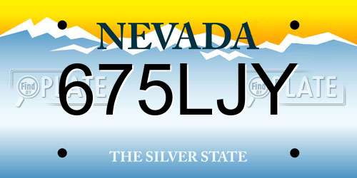 675LJY Nevada License Plate