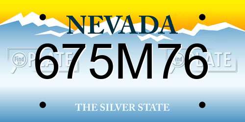 675M76 Nevada License Plate