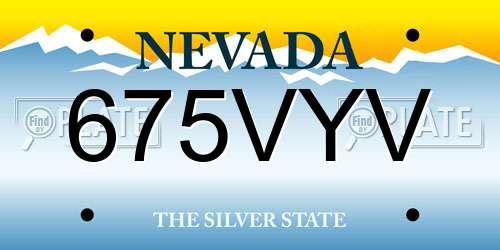 675VYV Nevada License Plate