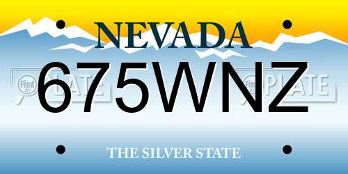 675WNZ Nevada License Plate