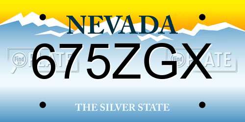 675ZGX Nevada License Plate