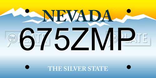 675ZMP Nevada License Plate