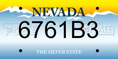 6761B3 Nevada License Plate