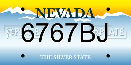 6767BJ Nevada License Plate