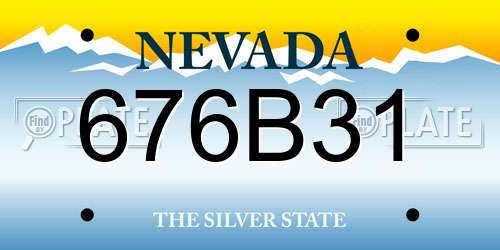 676B31 Nevada License Plate