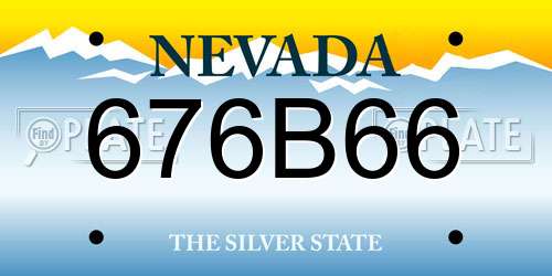 676B66 Nevada License Plate
