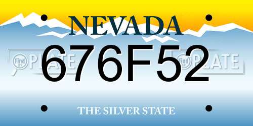 676F52 Nevada License Plate